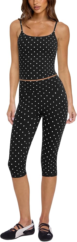 2 Piece Workout Sets Capri Leggings Yoga Pliates Outfits
