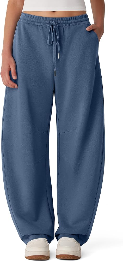 Baggy Barrel Sweatpants Wide Leg Drawstring Lounge Pants Soft Casual Comfy Sweatpant