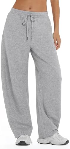 Barrel Sweatpants Wide Leg Drawstring Elastic Waist Pant Casual Double Knit Spacer Sweat Pants