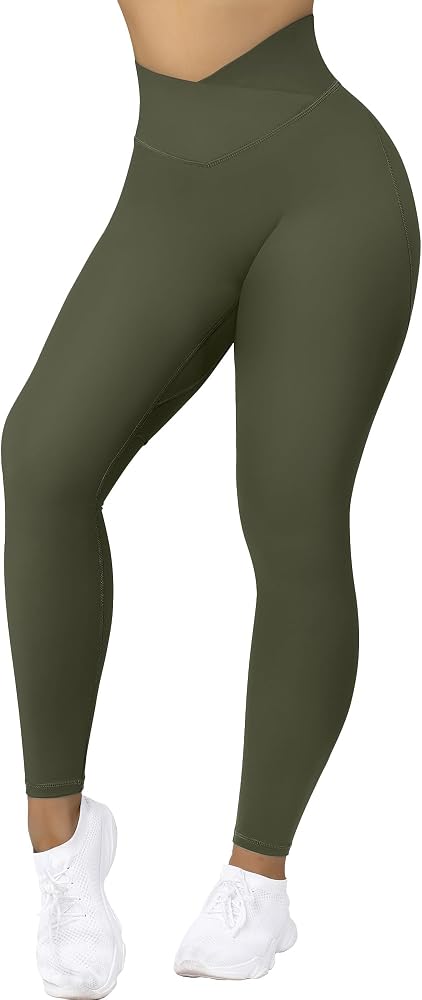 Crossover V Waist Butt Lifting Leggings High Waisted Yoga Pants