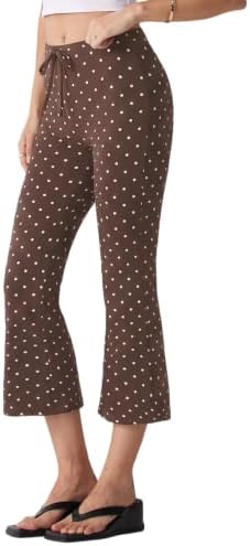 Flare Capri Yoga Pants High Waisted Drawstring Bootcut Flared Cropped Leggings