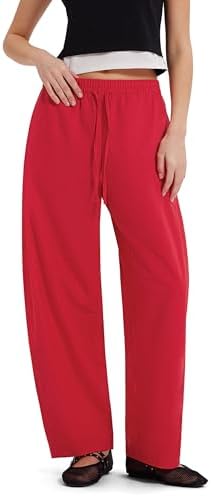 Linen Barrel Pants Women Summer Lounge Pants Baggy Loose Casual Pants