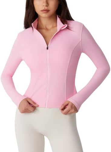 Zip Up Athletic Jackets Cropped Lightweight Workout Jacket